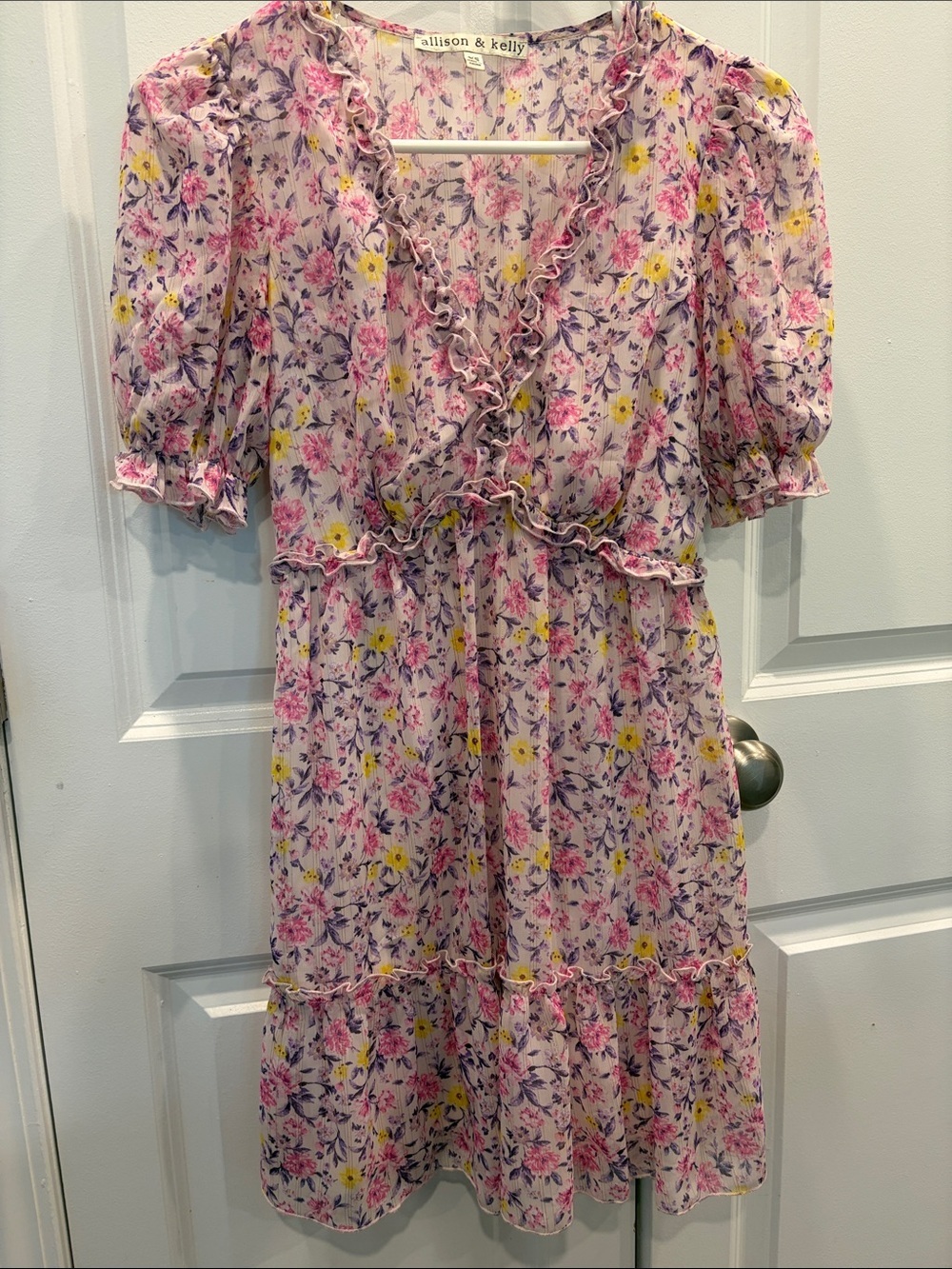 Allison & Kelly Floral Ruffle V-Neck Dress - Picture 4 of 8